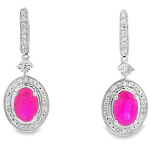 将图片加载到图库查看器，1.40ct Ruby Diamond Dangle Earrings 10KT White Gold
