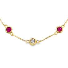 将图片加载到图库查看器，.66ct Ruby Diamond Bracelet 14KT Yellow Gold
