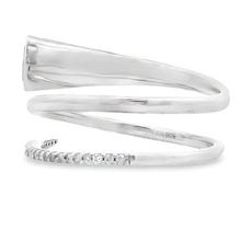 将图片加载到图库查看器，.78ct Sapphire Diamond Ring 14KT White Gold
