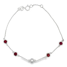 Load image into Gallery viewer, .66ct Ruby Diamond Bracelet 14KT White Gold
