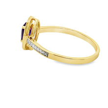 将图片加载到图库查看器，.48ct Amethyst Diamond Ring 10KT Yellow Gold
