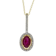 Load image into Gallery viewer, .43ct Ruby Diamond Fashion Pendants 14KT Yellow Gold
