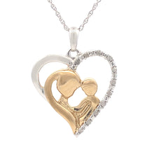Load image into Gallery viewer, .10ct Diamond Heart Love Pendant Sterling Silver
