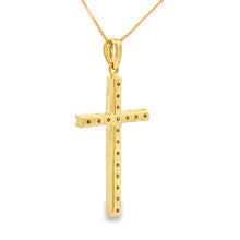 Load image into Gallery viewer, .25ct Diamond Cross Religious Pendant 14KT Yellow Gold
