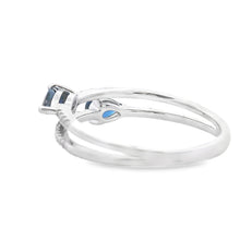 将图片加载到图库查看器，.70ct Sapphire Diamond Ring 14KT White Gold
