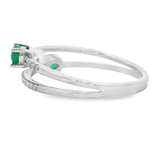 Load image into Gallery viewer, .47ct Emerald Diamond Ring 14KT White Gold
