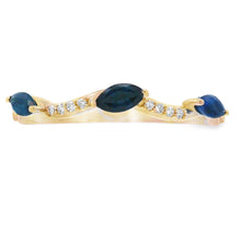 将图片加载到图库查看器，Sapphire Diamond stackable band set 14KT Yellow Gold
