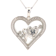 Load image into Gallery viewer, .02ct Diamond Heart Love Pendant Sterling Silver
