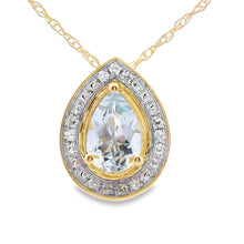 Load image into Gallery viewer, Aquamarine Diamond Fashion Pendants 10KT Yellow Gold
