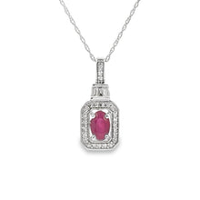 将图片加载到图库查看器，.72ct Ruby Diamond Fashion Pendants 14KT White Gold

