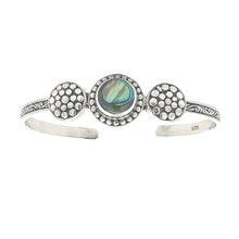 将图片加载到图库查看器，Genuine Abalone Bangle Bracelet Sterling Silver
