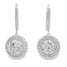 将图片加载到图库查看器，8.33ct Moissanite Dangle Earrings Sterling Silver
