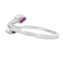 将图片加载到图库查看器，Natural .64ct Ruby Diamond Ring 14KT White Gold
