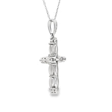 Load image into Gallery viewer, Opal Diamond Cross Religious Pendant 10KT White Gold
