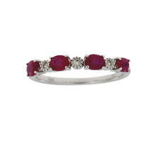 Load image into Gallery viewer, 1.08ct Ruby Diamond Fashion band rings 14KT White Gold
