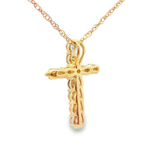 Load image into Gallery viewer, .19ct Diamond Cross Religious Pendant 14KT Yellow Gold

