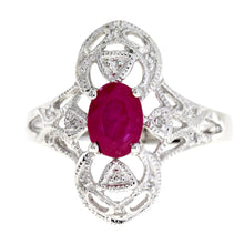 Load image into Gallery viewer, 1.05ct Ruby Diamond Ring 10KT White Gold
