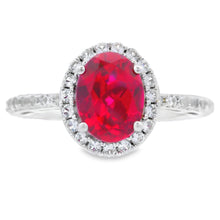 将图片加载到图库查看器，Created Ruby Created Sapphire Ring Sterling Silver
