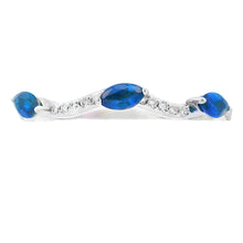 Load image into Gallery viewer, Sapphire Diamond stackable band set 14KT White Gold
