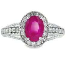 Load image into Gallery viewer, 1.35ct Ruby Diamond Ring 14KT White Gold
