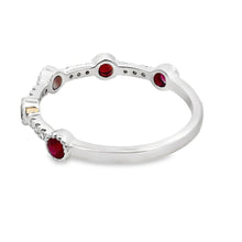 Load image into Gallery viewer, .46ct Ruby Diamond stackable band set 14KT White Gold
