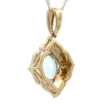 Load image into Gallery viewer, Aquamarine Diamond Fashion Pendants 10KT Yellow Gold
