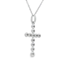 Load image into Gallery viewer, .09ct Diamond Cross Religious Pendant 14KT White Gold
