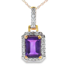将图片加载到图库查看器，Amethyst Diamond Fashion Pendants 10KT Yellow Gold
