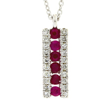 Load image into Gallery viewer, .30ct Ruby Diamond Fashion Pendants 14KT White Gold
