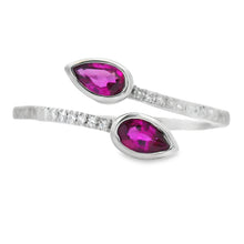将图片加载到图库查看器，Natural .64ct Ruby Diamond Ring 14KT White Gold
