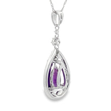 Load image into Gallery viewer, Amethyst Diamond Fashion Pendants 14KT White Gold
