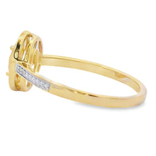 将图片加载到图库查看器，.53ct Rose Quartz Diamond Ring 10KT Yellow Gold
