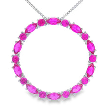 Load image into Gallery viewer, Created Ruby Circle of Love Pendant Sterling Silver
