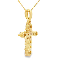 Load image into Gallery viewer, .30ct Diamond Cross Religious Pendant 14KT Yellow Gold
