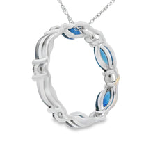 Load image into Gallery viewer, Sapphire Diamond Circle of Love Pendant 10KT White Gold
