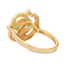 将图片加载到图库查看器，.69ct Emerald Diamond Ring 14KT Yellow Gold
