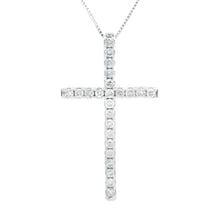 Load image into Gallery viewer, .38ct Diamond Cross Religious Pendant 14KT White Gold
