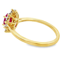 Load image into Gallery viewer, .63ct Ruby Diamond Ring 10KT Yellow Gold
