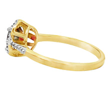 将图片加载到图库查看器，1.75ct Garnet Diamond Ring 10KT Yellow Gold
