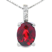 将图片加载到图库查看器，1.34ct Garnet Diamond Fashion Pendants 10KT White Gold
