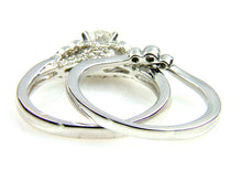 Load image into Gallery viewer, .90ct Antique Style Engagement Ring Set 14KT White Gold
