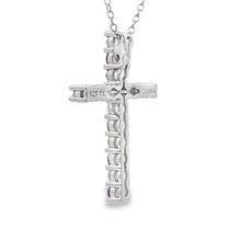 将图片加载到图库查看器，.50ct Amethyst Cross Religious Pendant Sterling Silver
