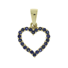 Load image into Gallery viewer, .37ct Sapphire Heart Love Pendant 10KT Yellow Gold
