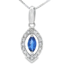 Load image into Gallery viewer, .27ct Sapphire Diamond Fashion Pendants 10KT White Gold
