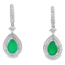 Load image into Gallery viewer, Chalcedony Diamond Dangle Earrings 10KT White Gold
