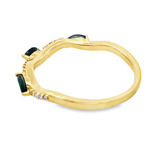 将图片加载到图库查看器，Sapphire Diamond stackable band set 14KT Yellow Gold

