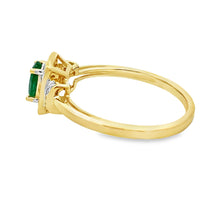 Load image into Gallery viewer, .45ct Emerald Diamond Ring 10KT Yellow Gold
