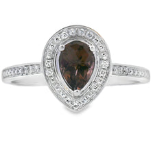 将图片加载到图库查看器，.46ct Quartz Diamond Ring 10KT White Gold
