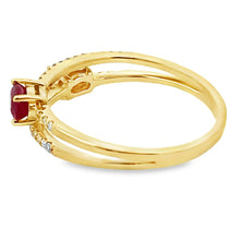 Load image into Gallery viewer, .59ct Ruby Diamond Ring 14KT Yellow Gold
