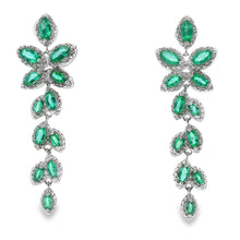 将图片加载到图库查看器，2.02ct Emerald Zircon Dangle Earrings Sterling Silver
